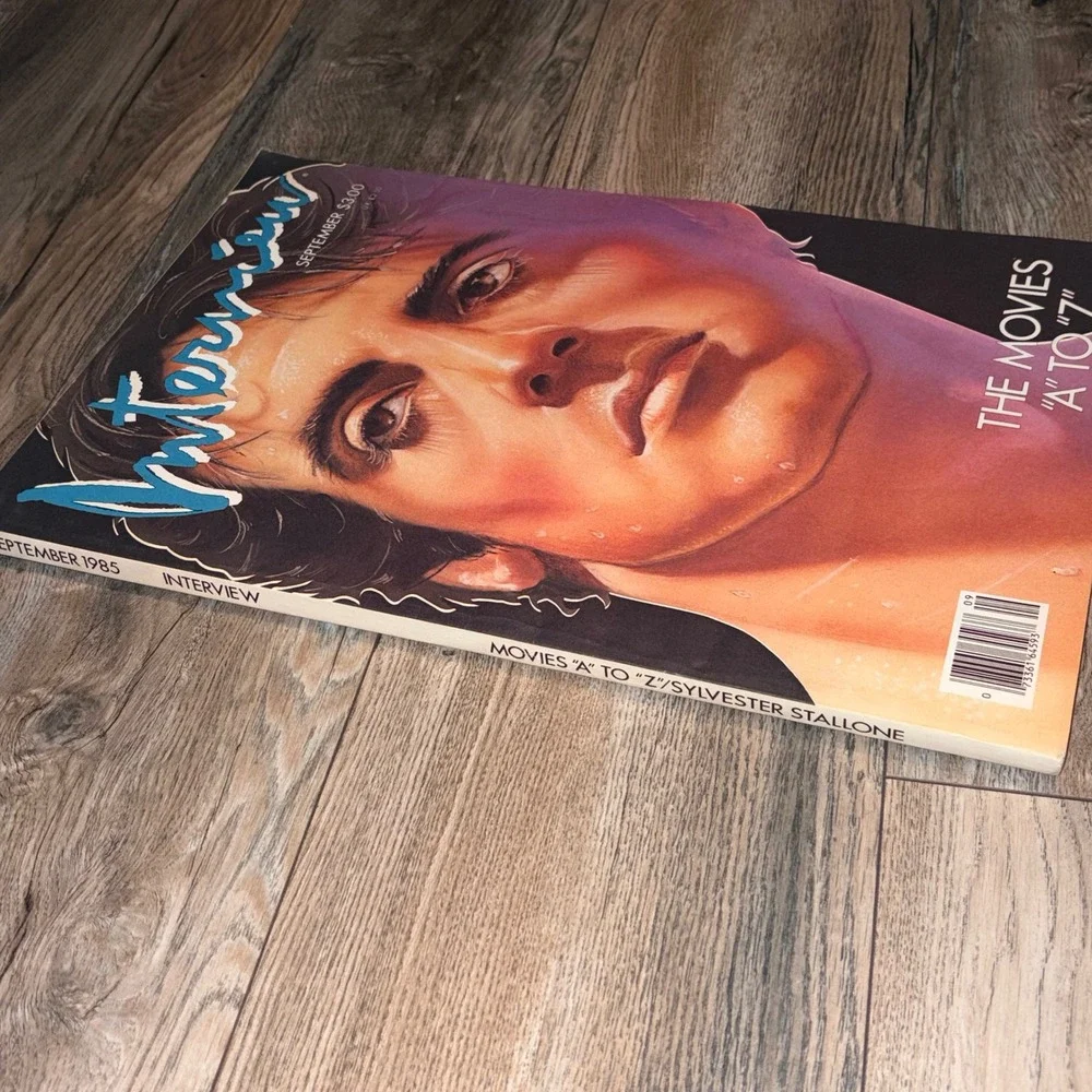 Interview Magazine September 1985 Sylvester Stallone Cover Andy Warhol Vintage